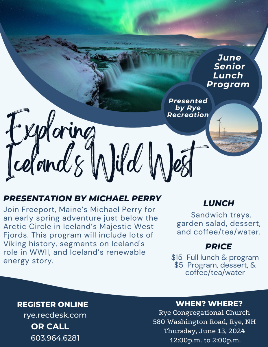 June Senior Lunch Program with Michael Perry's Presentation of Exploring Iceland's Wild West.